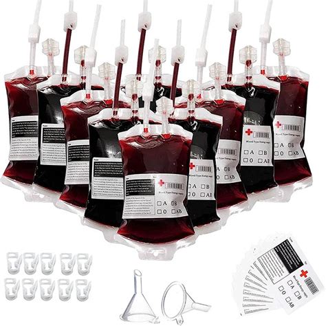 fake blood bag|blood bag for halloween party.